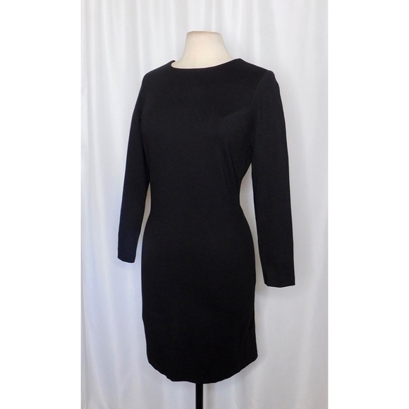 AMANDA UPRICHARD Black Open Back Bow Ponte Knit Dress Sheath Classic Large - Picture 6 of 13